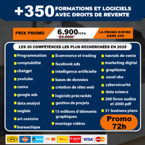 Pack Ultime de Formations Digitales – Programmation, Graphisme, IA, Marketing, Vidéo, Business & Plus !